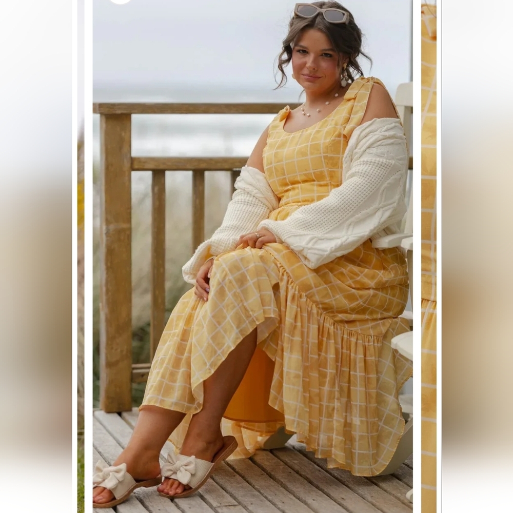 JessaKae Sunari Yellow Tiered Sundress - Picture 3 of 11
